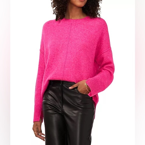 Vince Camuto Vibrant Pink Crew Neck Sweater - Picture 1 of 7